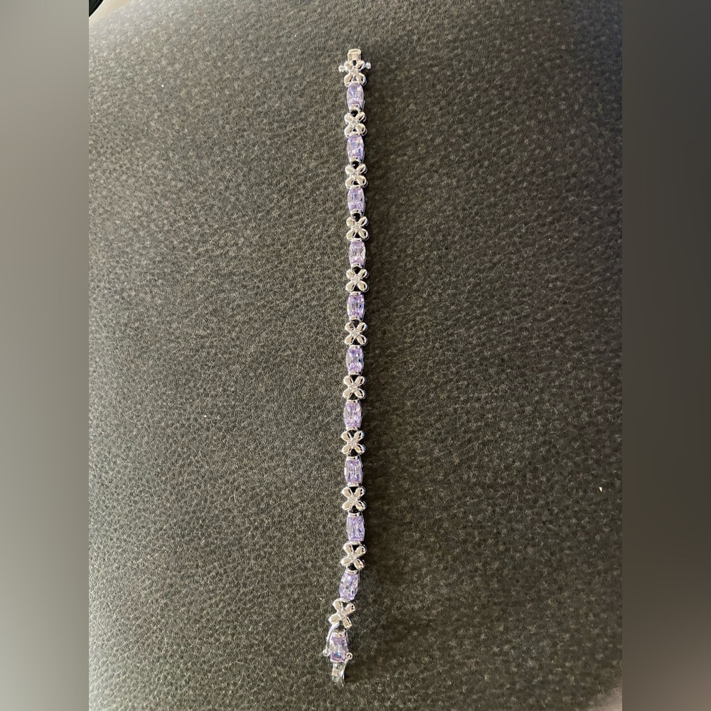 Elegant Silver and Purple Bracelet